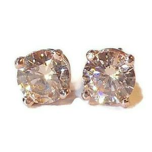 Champagne Morganite Rose Gold Stud Earrings
